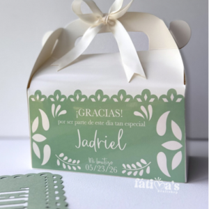 Custom Baptism Favor Boxes, Mexican Inspired Gable Boxes, Cielito lindo Decor, Christening Party Favors