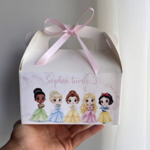 Little Princesses Treat Boxes Custom Name & Age for Princess Birthday Party