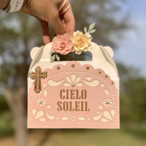 Personalized Cielito Lindo Favor Boxes, First Communion Gable Boxes, Baptism Favors