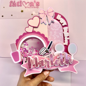 Makeup Custom Cake Topper Shaker